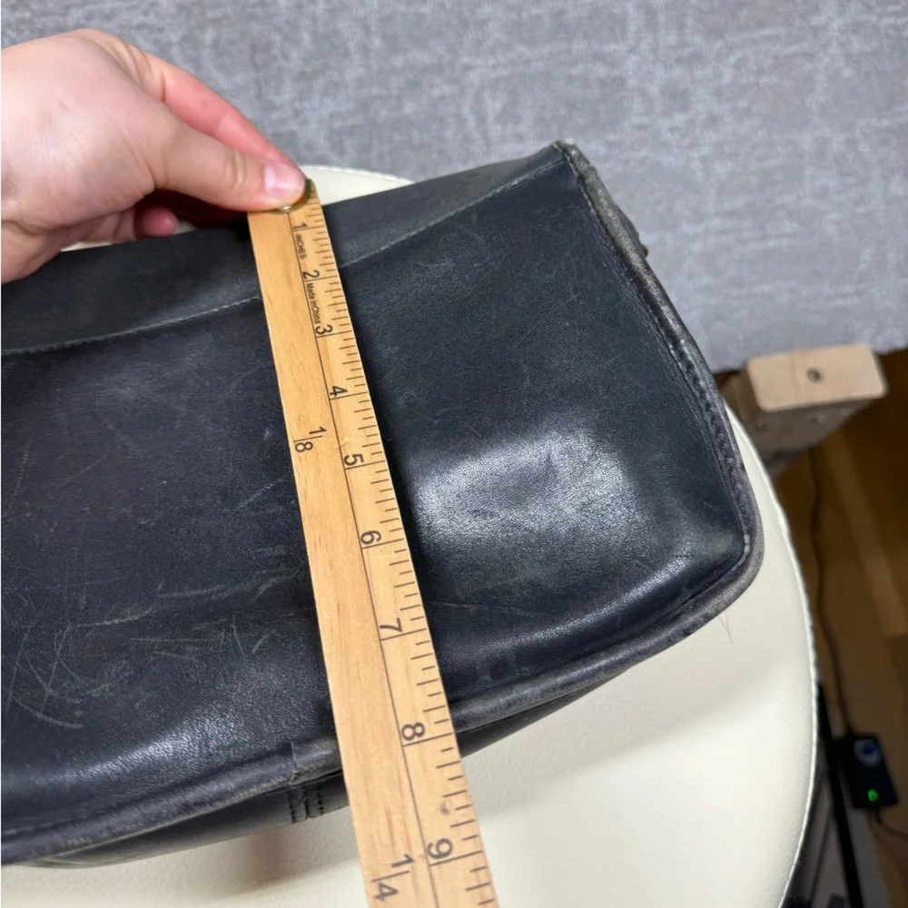 Vintage 70s Rare Coach Penny Pocket Clasp Front Crossbody Leather Purse Bag Y2K - Picture 7 of 11